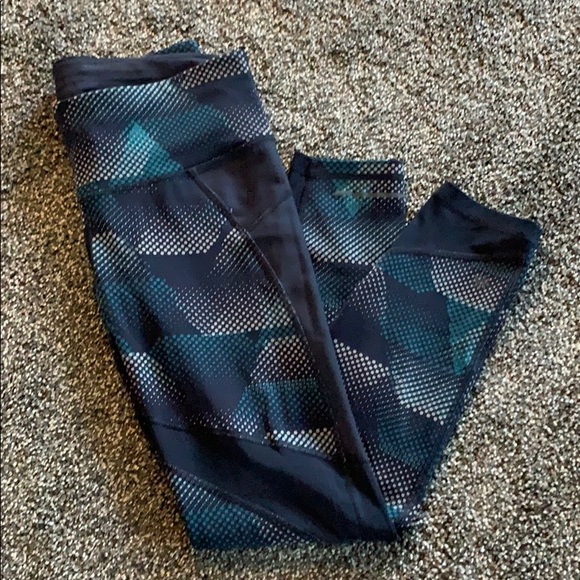 Athleta patterned leggings with mesh - Picture 1 of 4